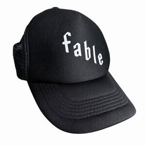 Fable Black Trucker Hat Snapback Mesh Cap Unisex OSFM